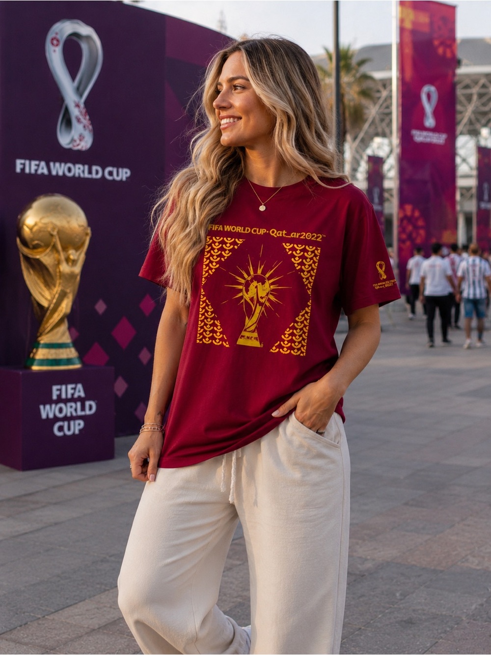 Official FIFA World Cup Qatar 2022 Trophy Graphic Tee NWT Unisex XL